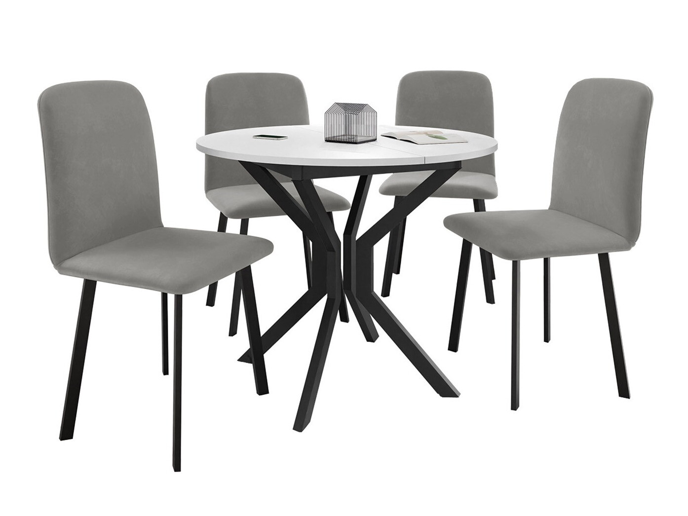 Dining set Edmond 118 (White + Black)