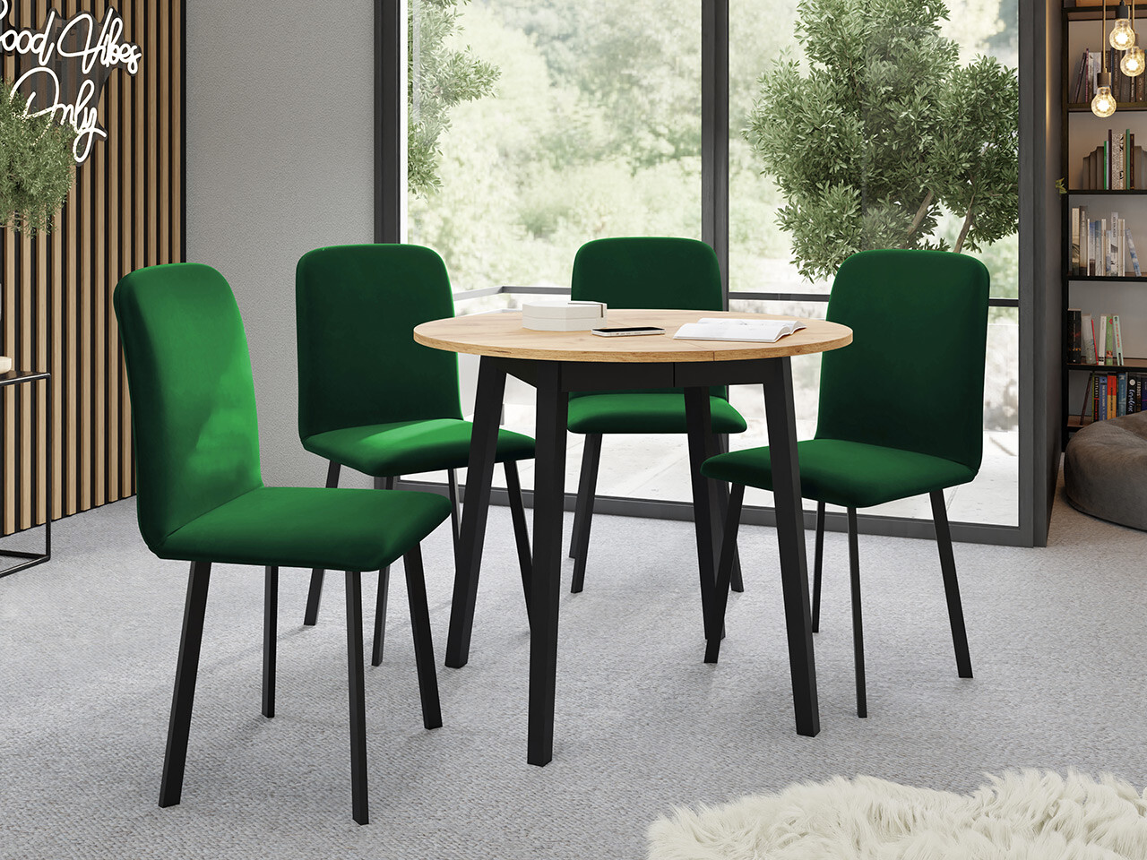 Dining set Edmond 119 (Craft golden oak + Black)