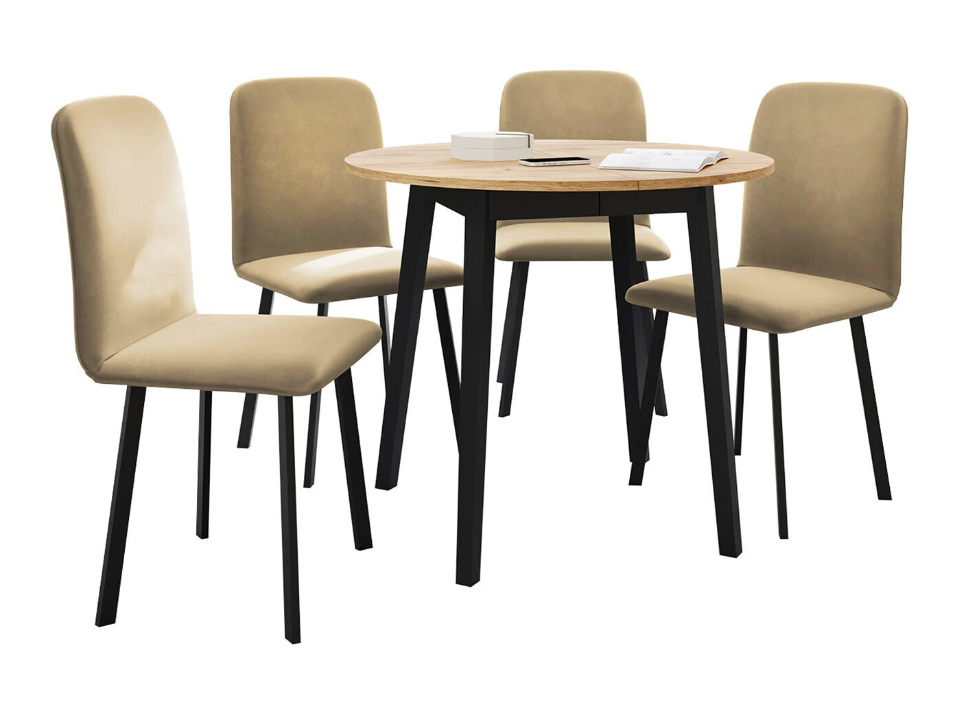 Dining set Edmond 119 (Craft golden oak + Black)
