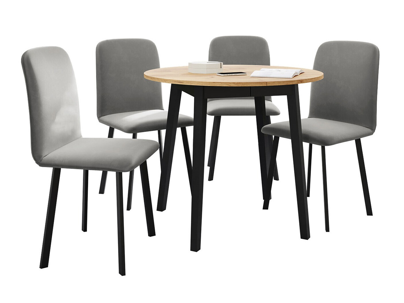 Dining set Edmond 119 (Craft golden oak + Black)
