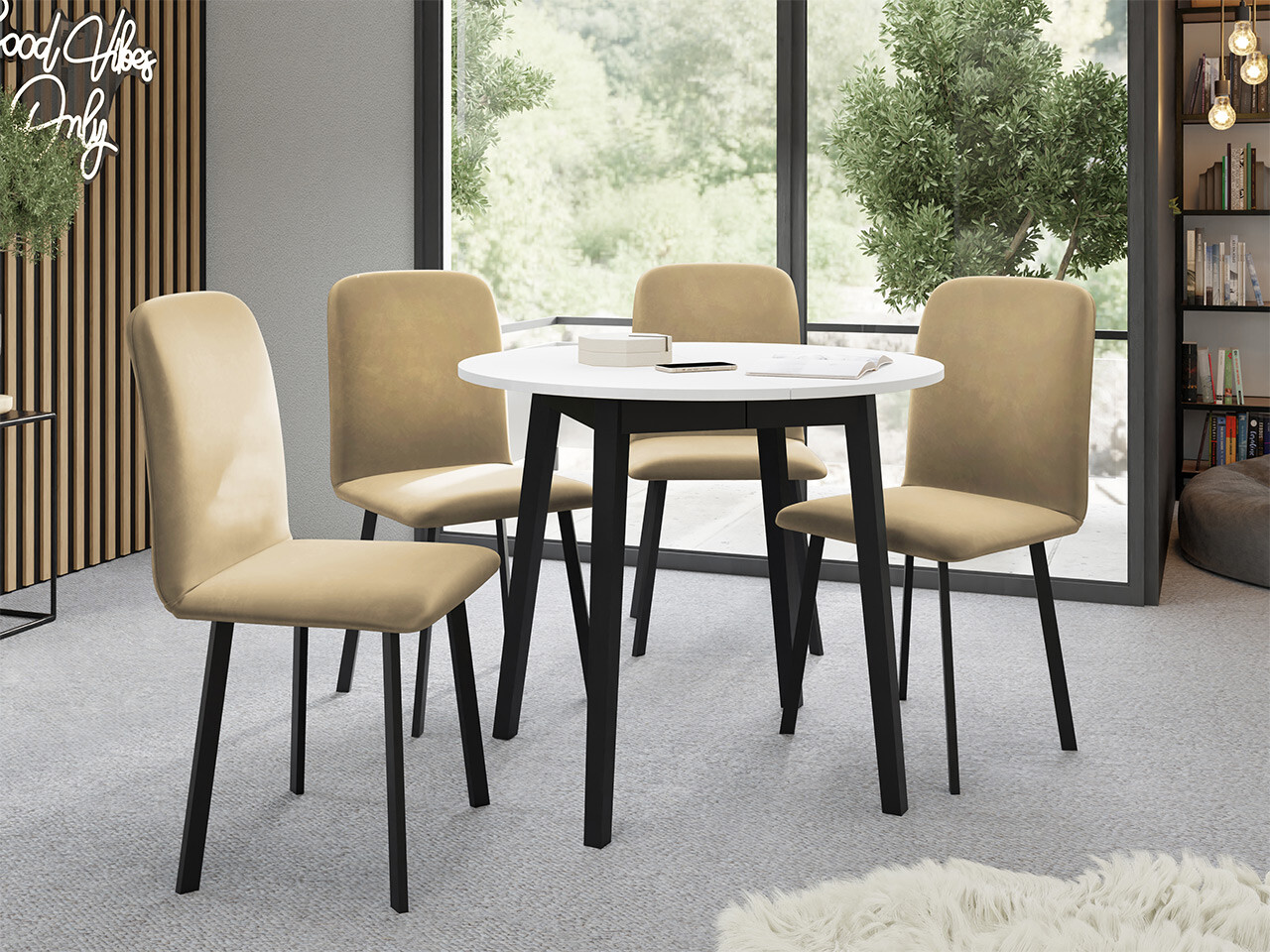 Dining set Edmond 119 (White + Black)
