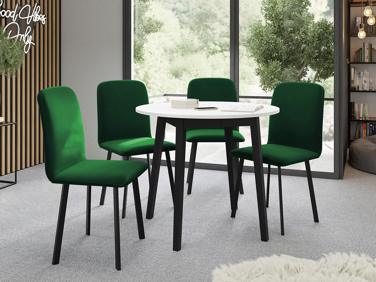Dining set Edmond 119 (White + Black)