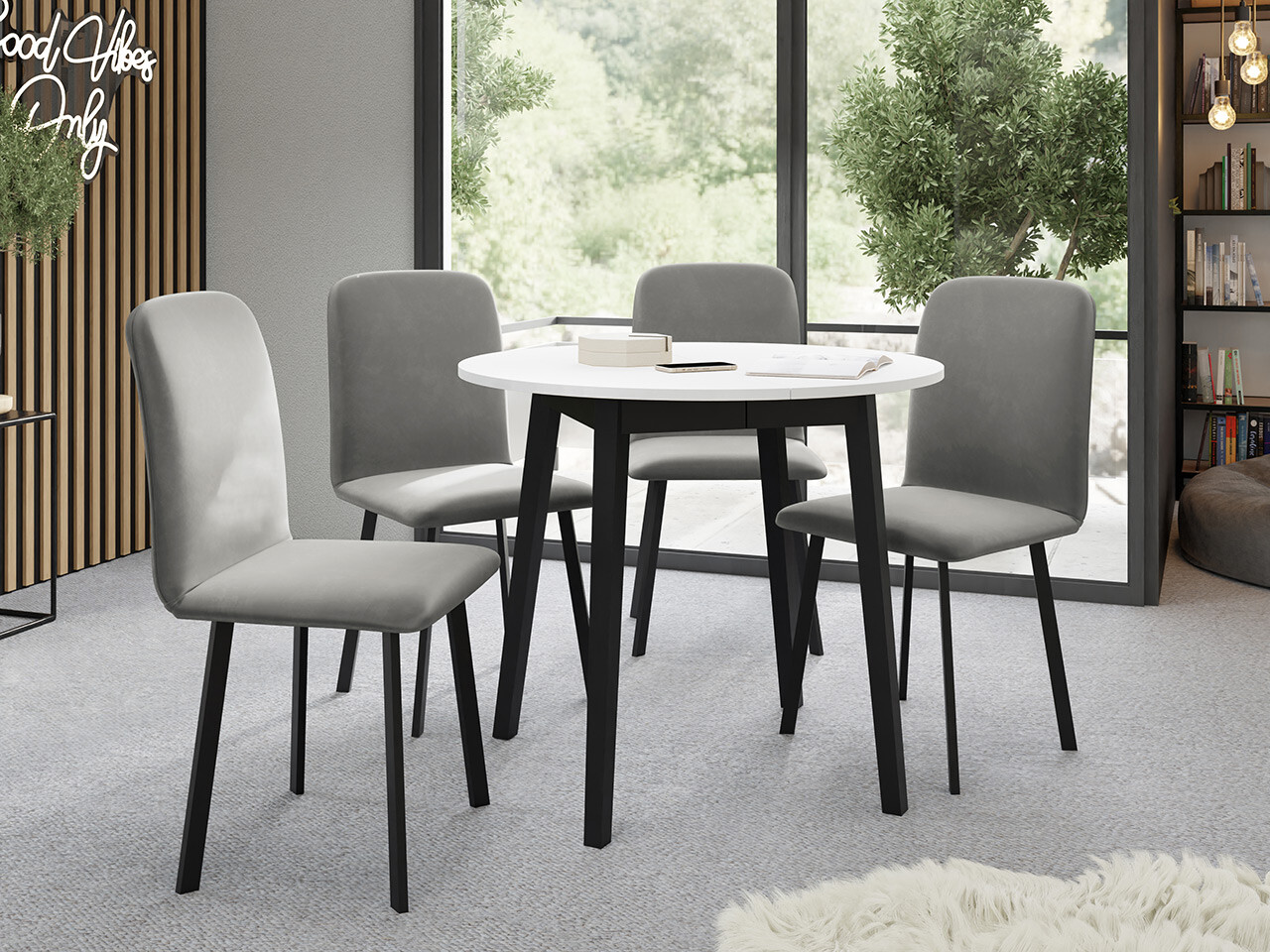 Dining set Edmond 119 (White + Black)