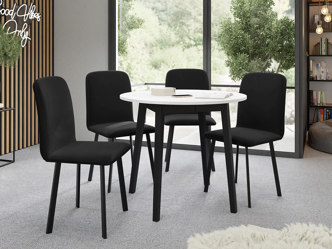 Dining set Edmond 119 (White + Black)
