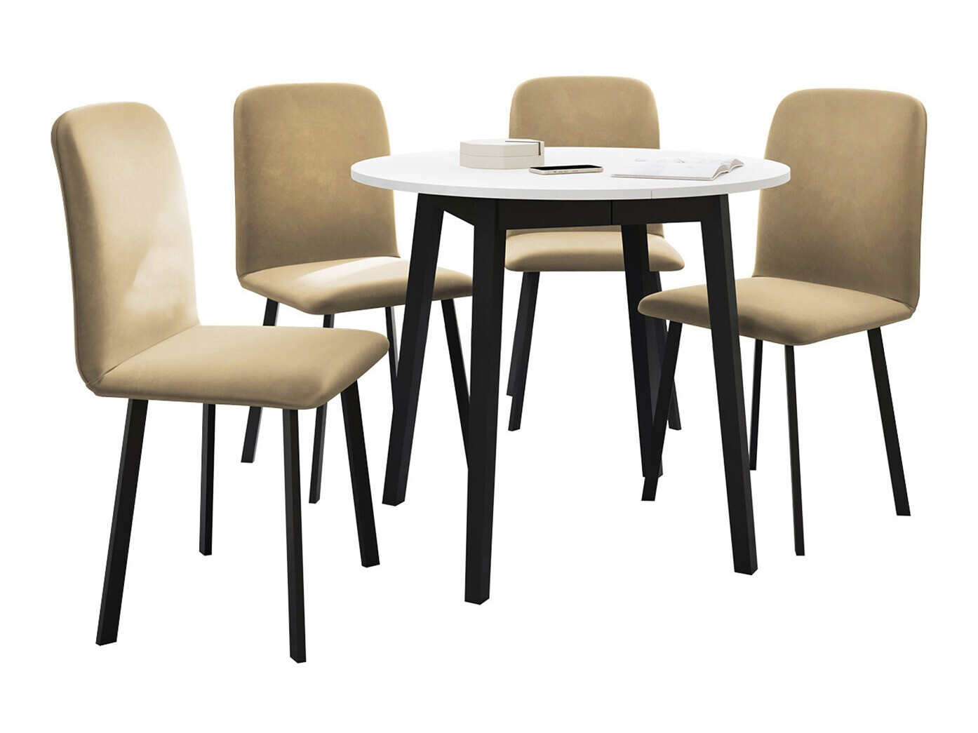 Dining set Edmond 119 (White + Black)