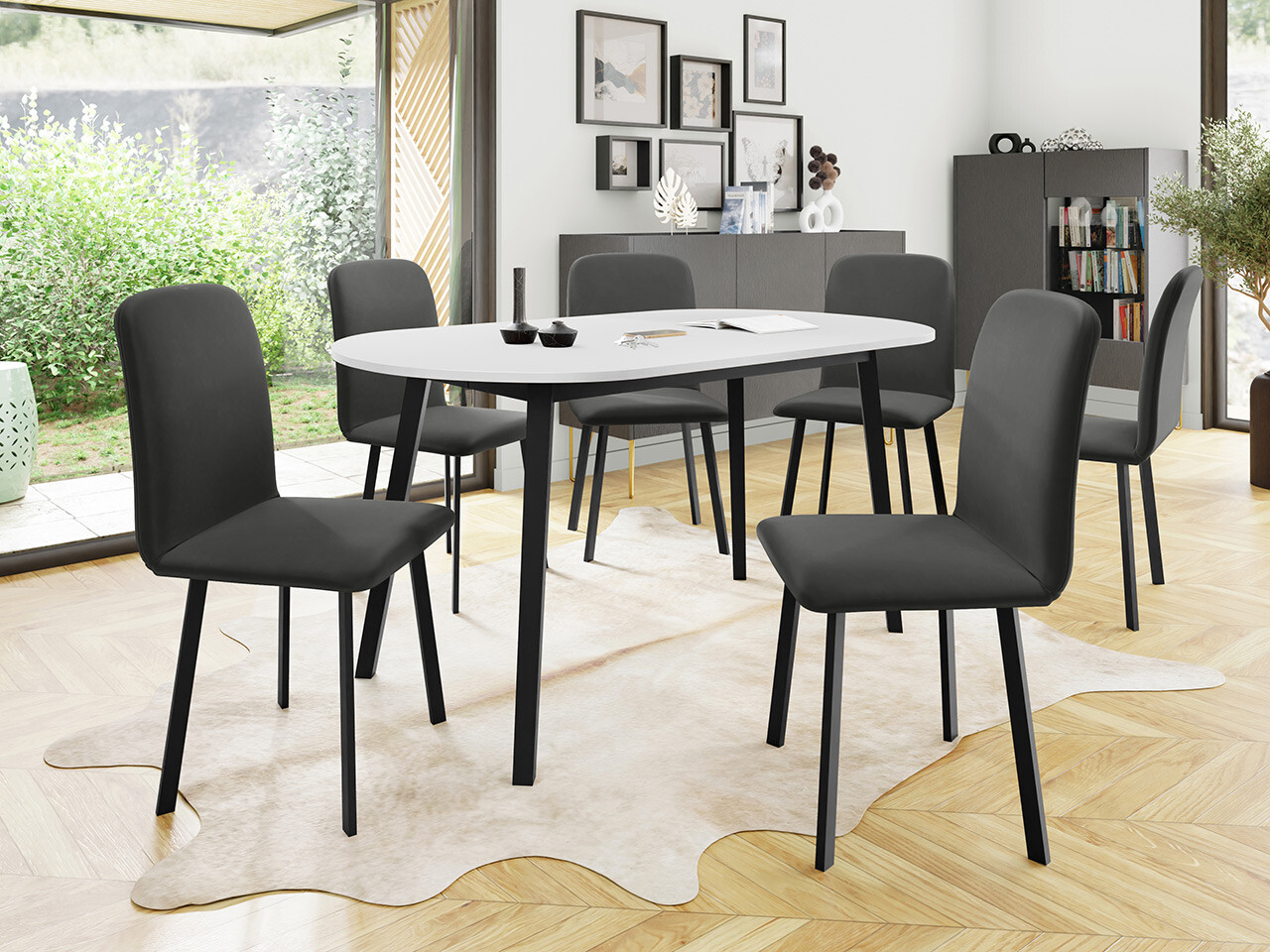 Dining set Edmond 121 (White + Black)