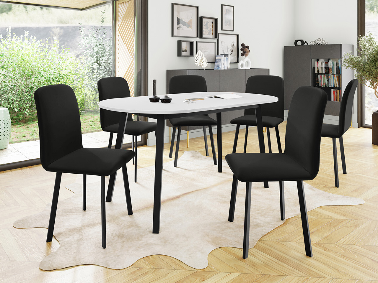 Dining set Edmond 121 (White + Black)