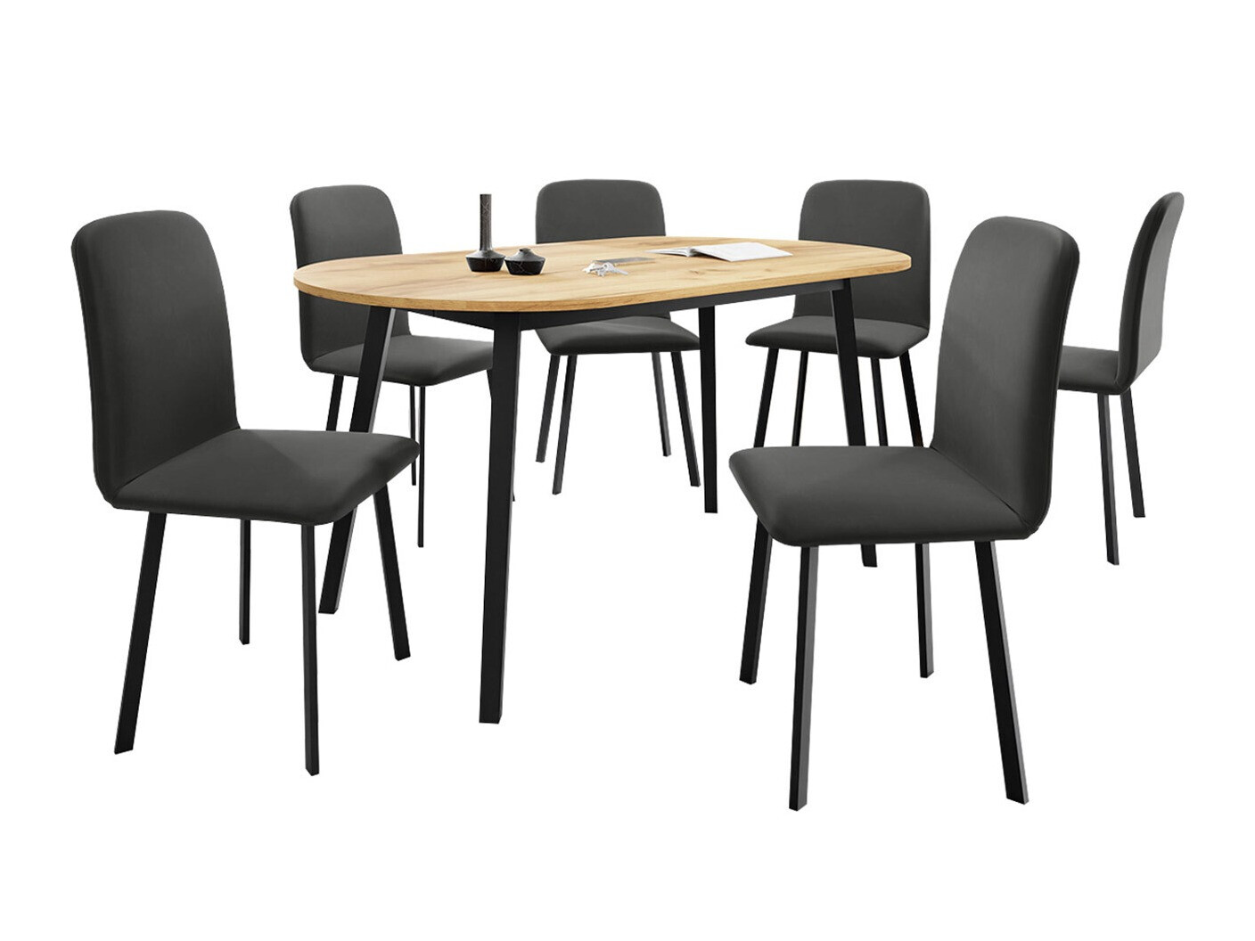 Dining set Edmond 121 (Craft golden oak + Black)
