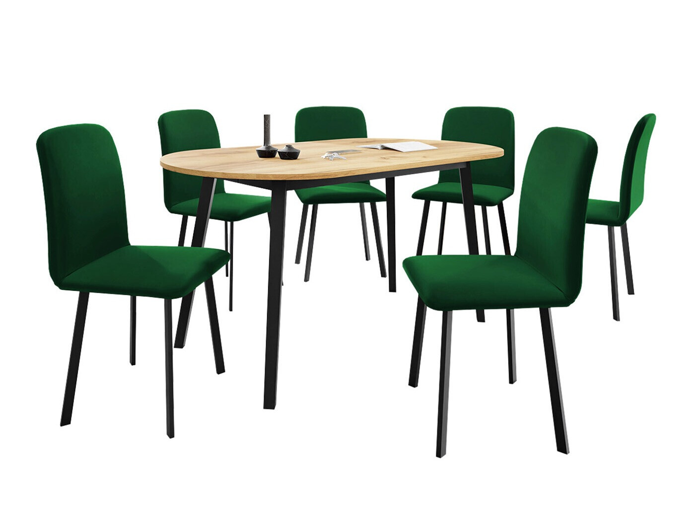 Dining set Edmond 121 (Craft golden oak + Black)