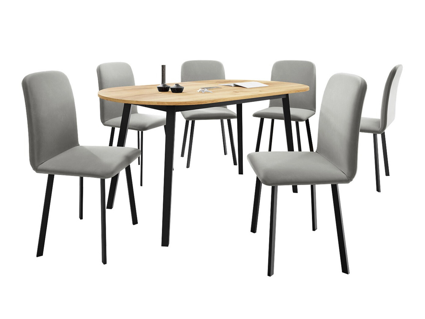 Dining set Edmond 121 (Craft golden oak + Black)