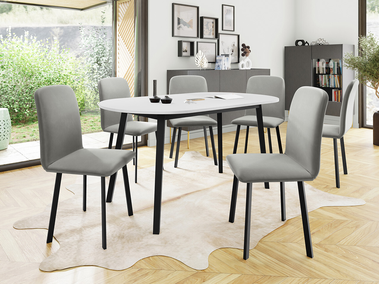 Dining set Edmond 121 (White + Black)