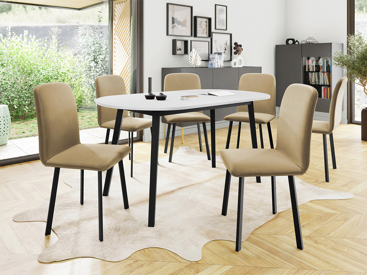 Dining set Edmond 121 (White + Black)