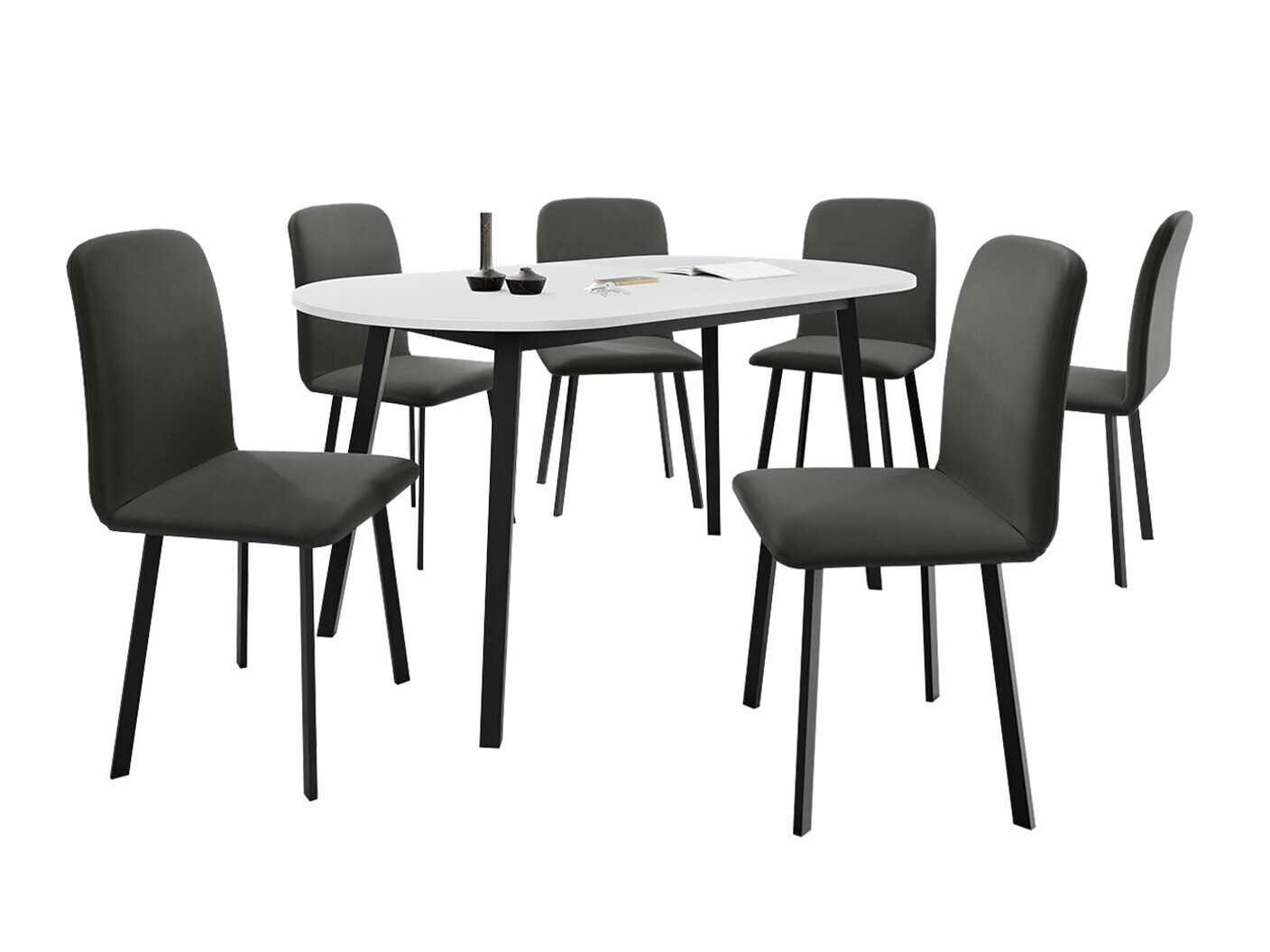 Dining set Edmond 121 (White + Black)