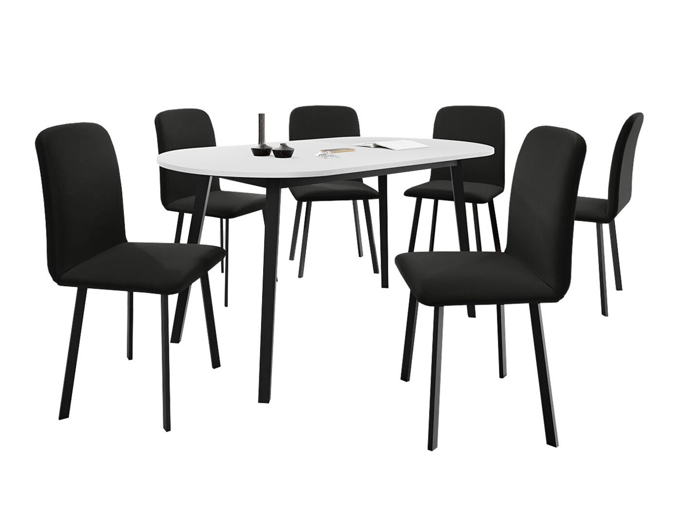 Dining set Edmond 121 (White + Black)