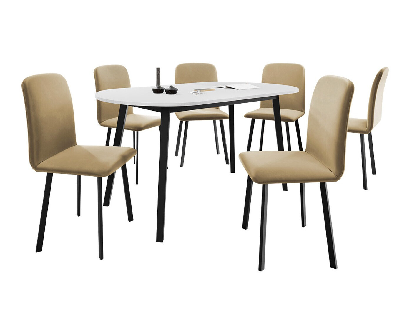 Dining set Edmond 121 (White + Black)