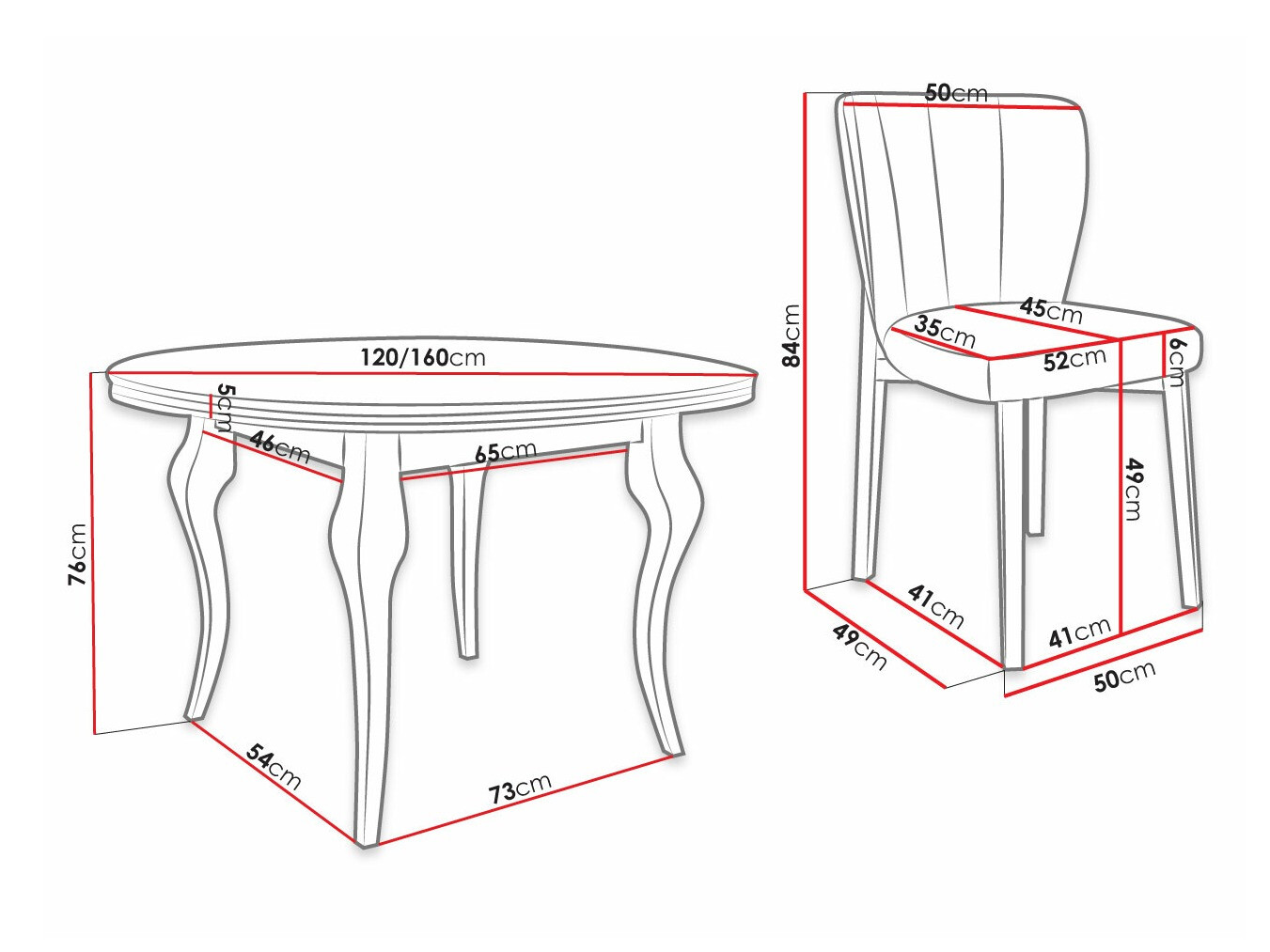 Dining set Racine 141 (Magic Velvet 2216)