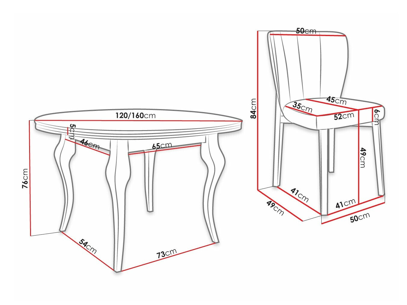 Dining set Racine 141 (Magic Velvet 2217)