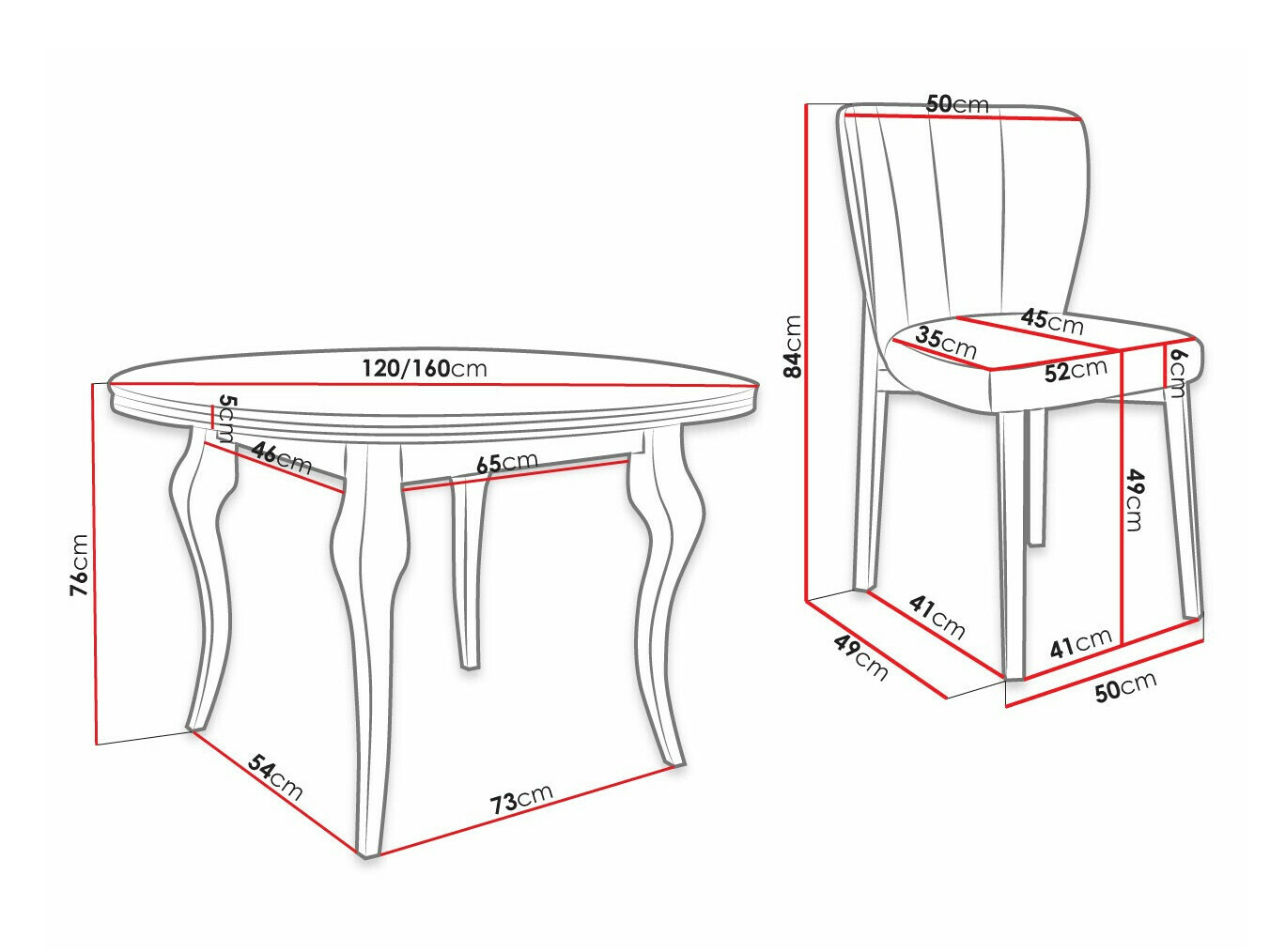 Dining set Racine 141 (Magic Velvet 2225)