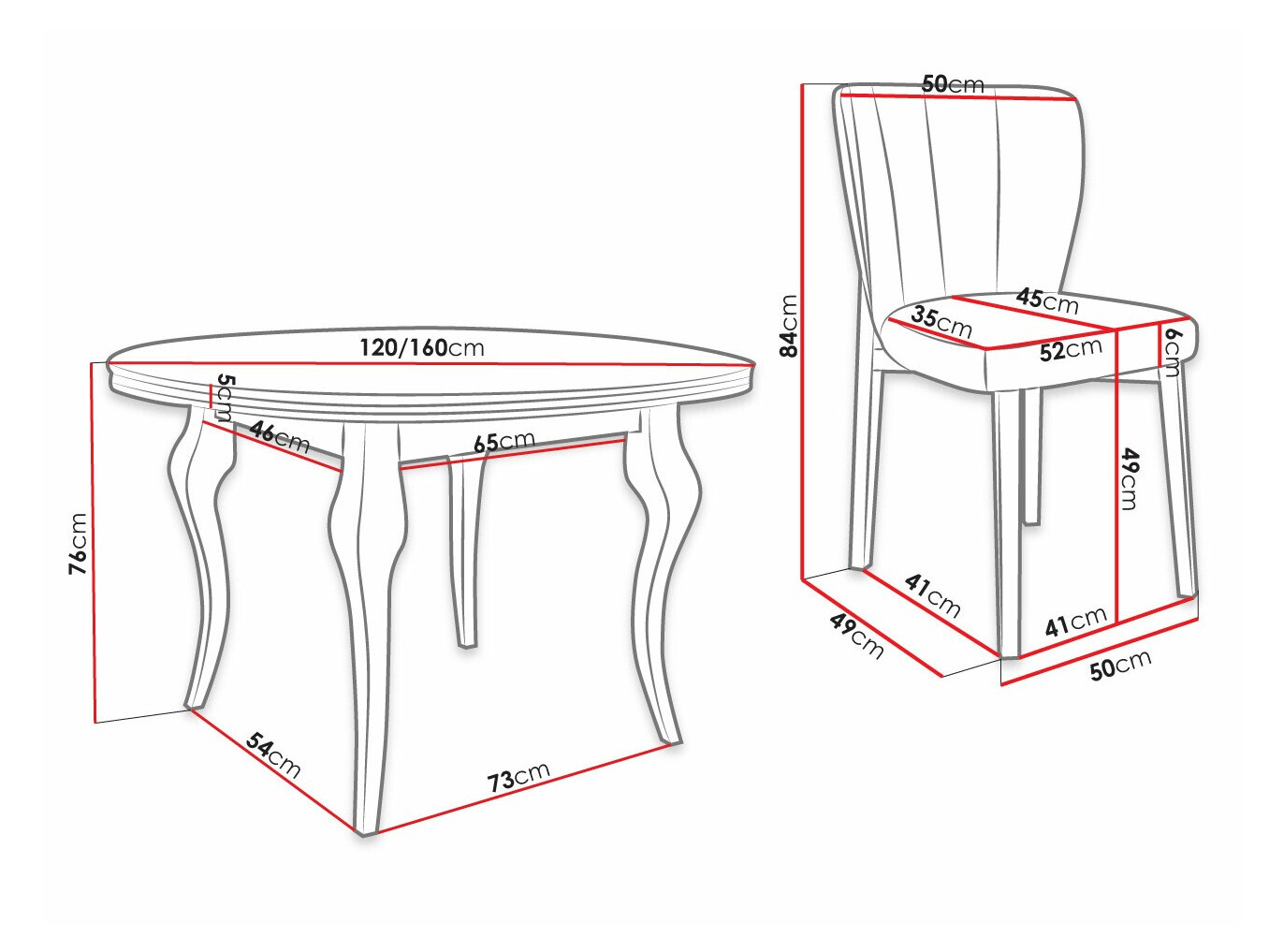 Dining set Racine 141 (Magic Velvet 2258)