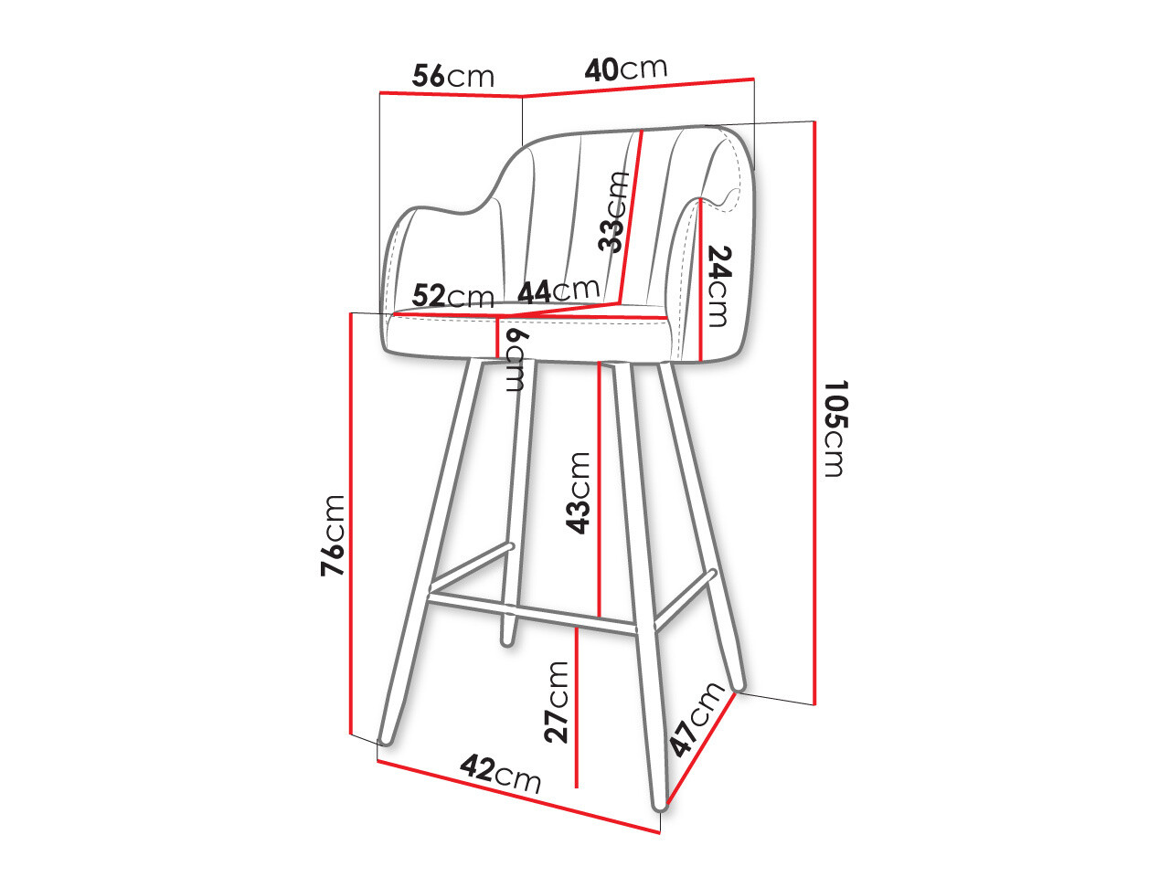 Bar stool Comfivo Anser I (Magic Velvet 2258)