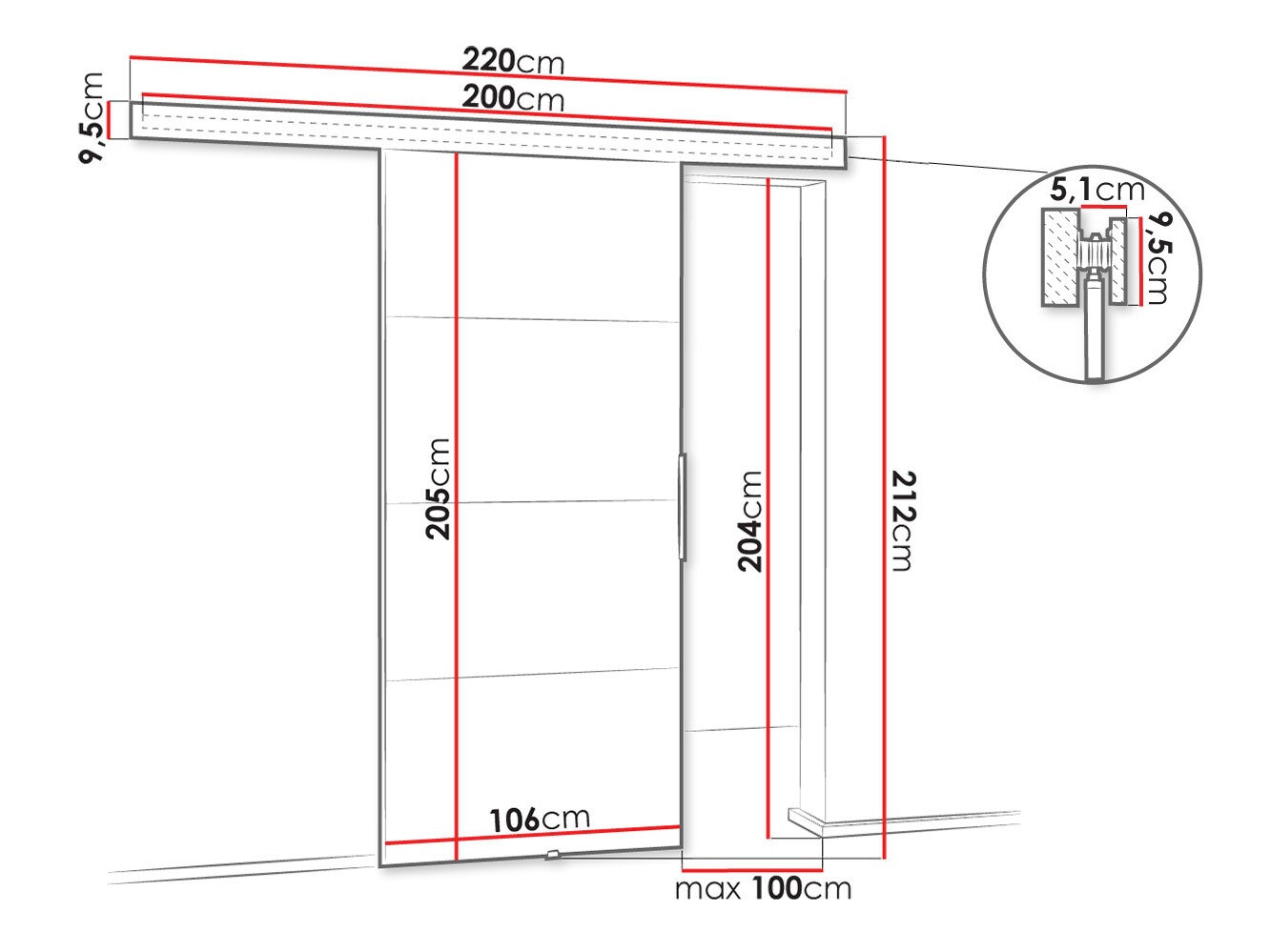 Sliding door Dover 146 (Sonoma oak)