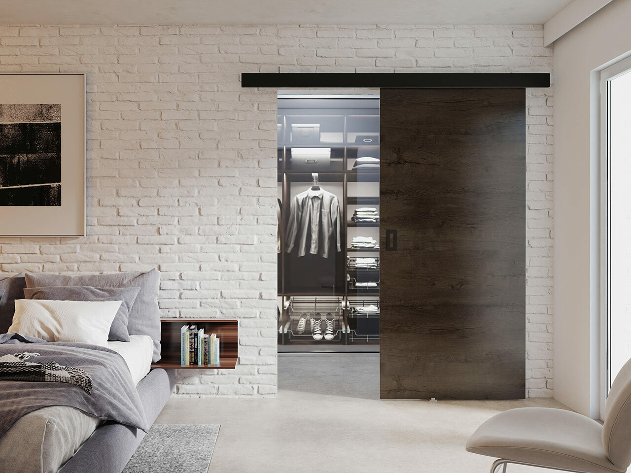 Sliding door Dover 215 (Dark ash)