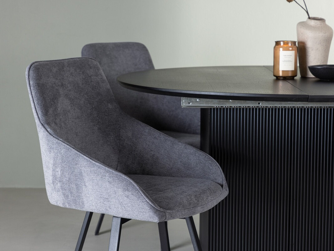 Dining set Dallas 4335 (Black + Dark grey)