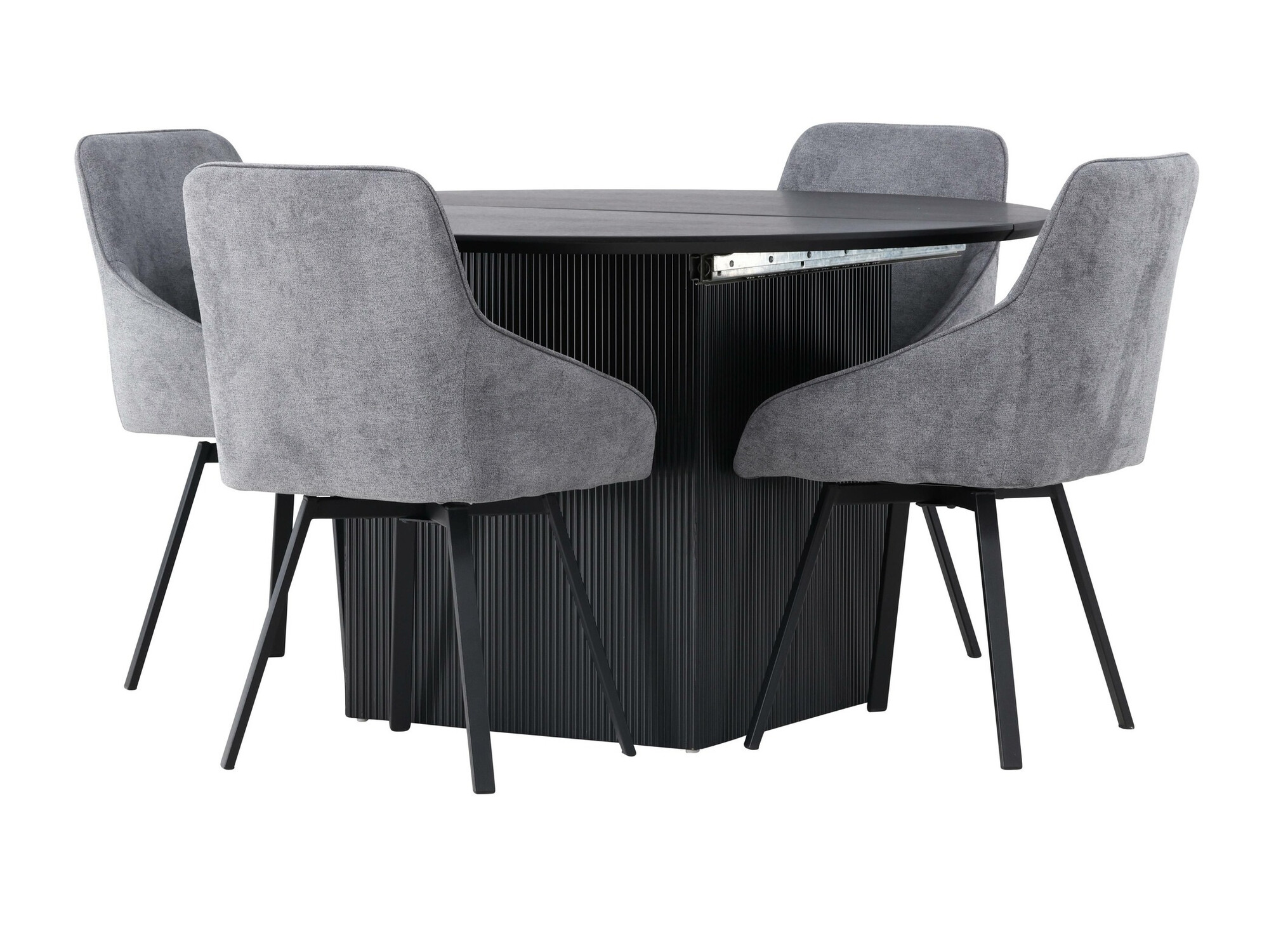 Dining set Dallas 4335 (Black + Dark grey)