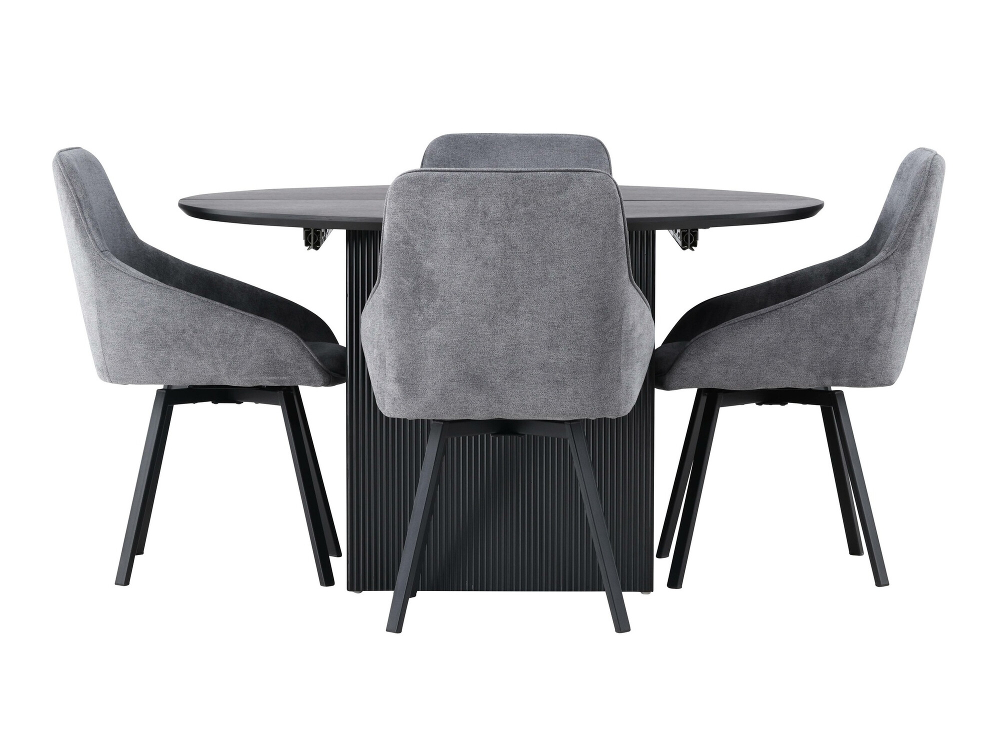Dining set Dallas 4335 (Black + Dark grey)
