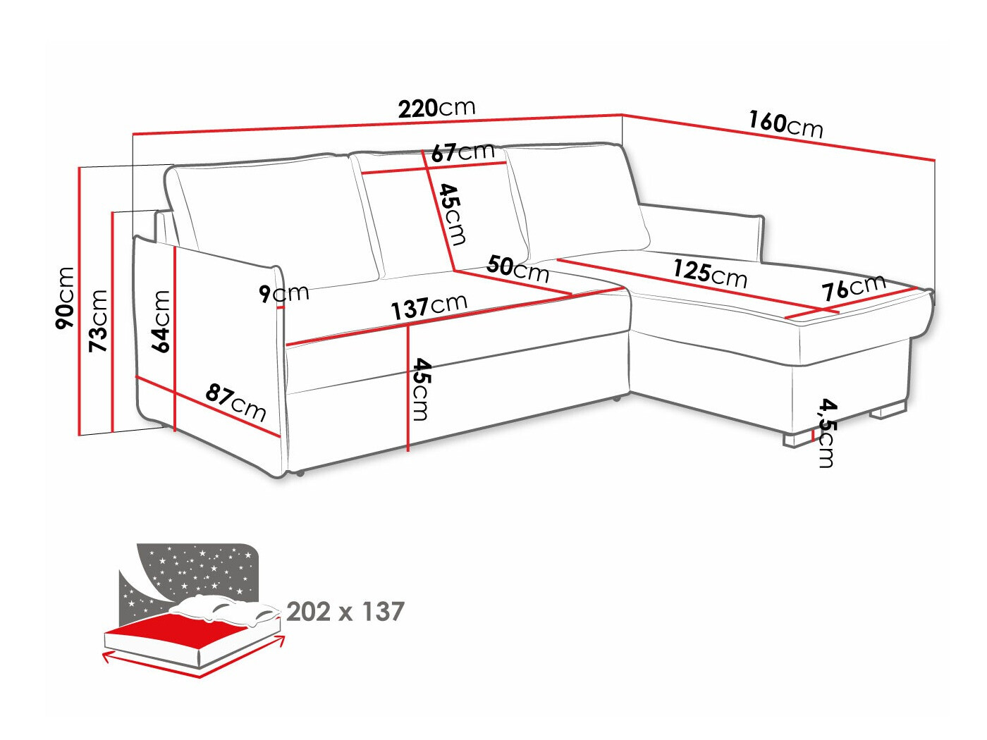 Corner sofa Columbus 208 (Neve 16)