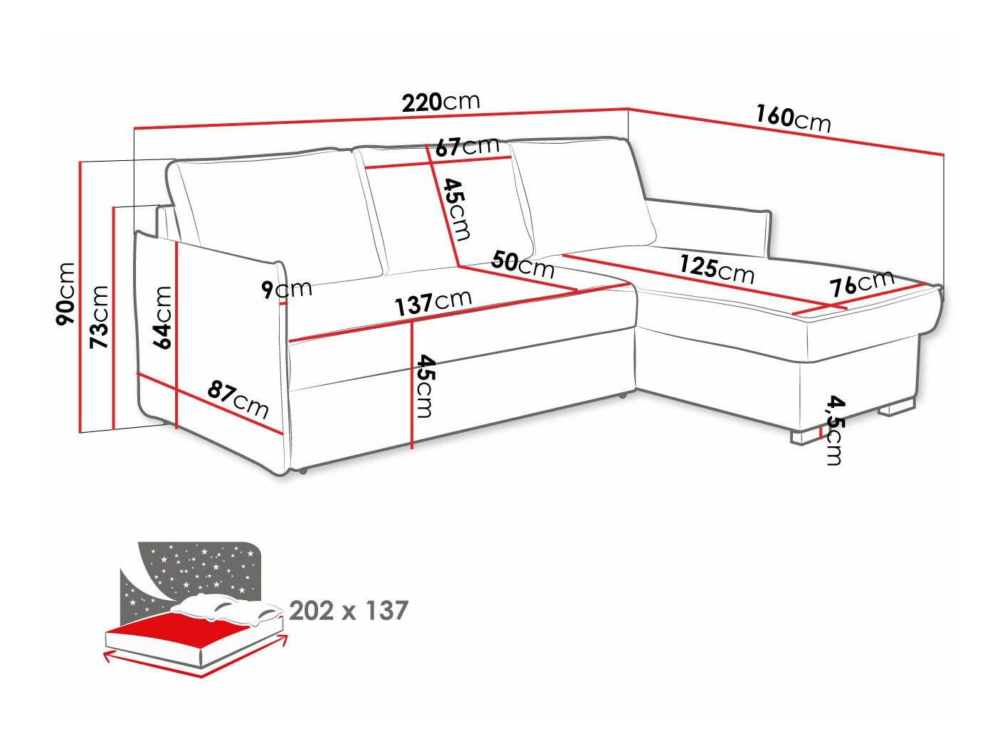 Corner sofa Columbus 208 (Poso 100)