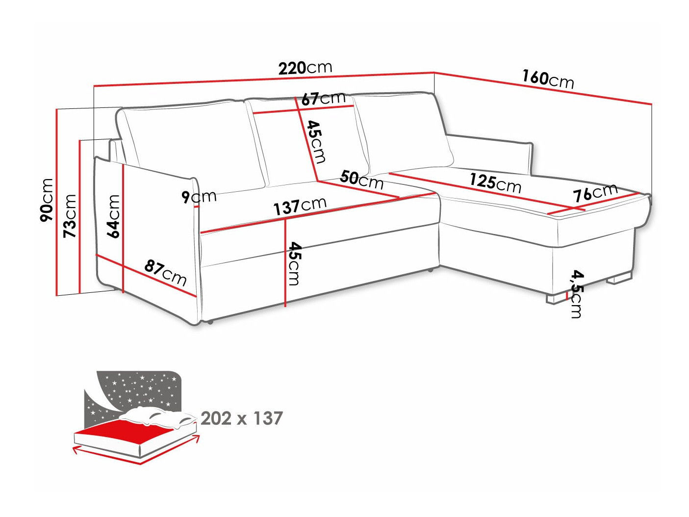 Corner sofa Columbus 208 (Poso 110)