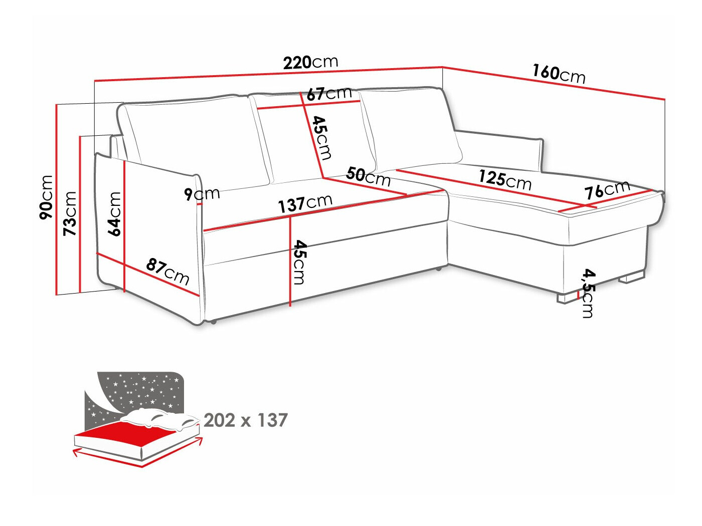Corner sofa Columbus 208 (Poso 22)