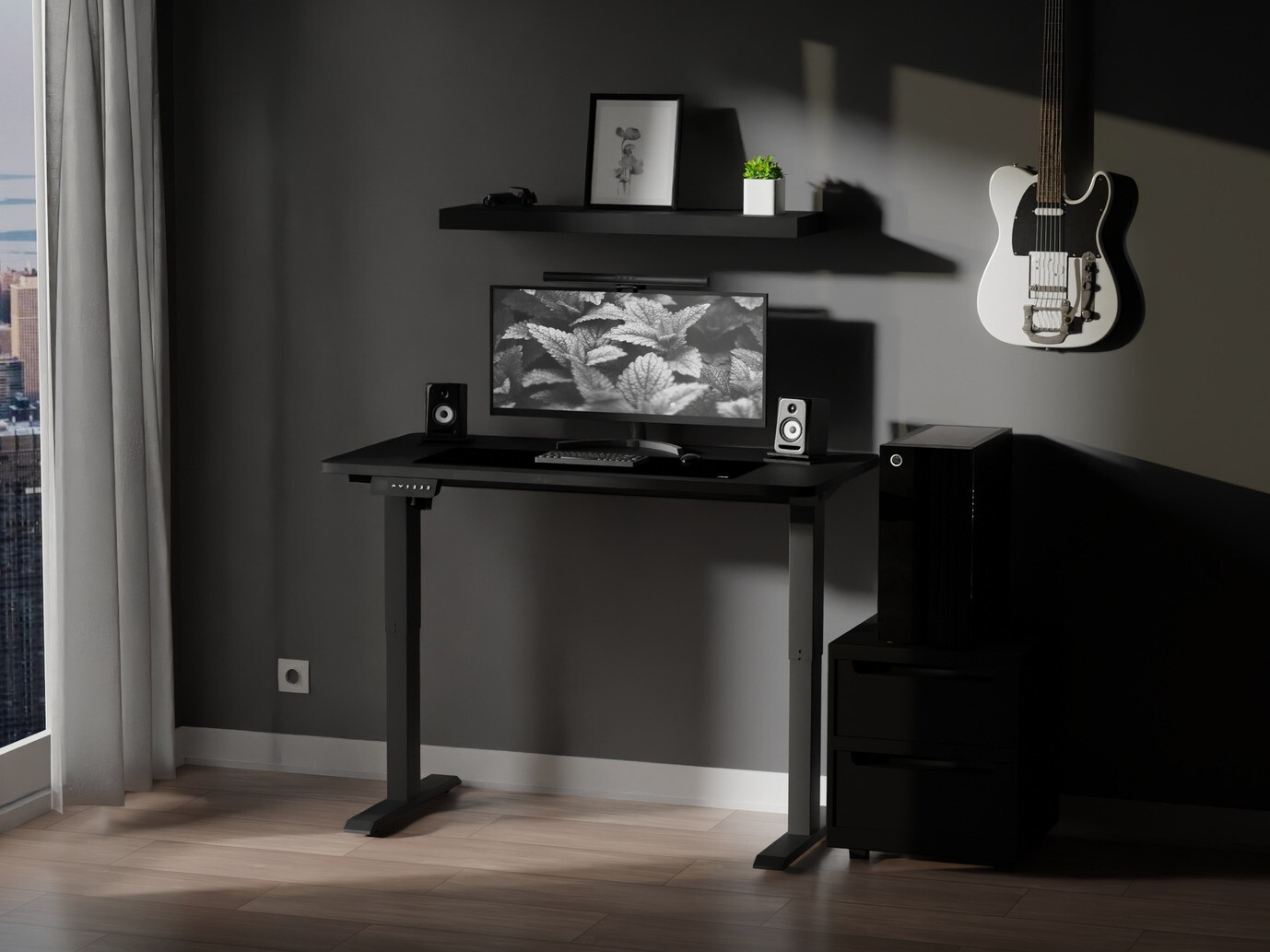 Height-adjustable desk Lodi 100 (Black)