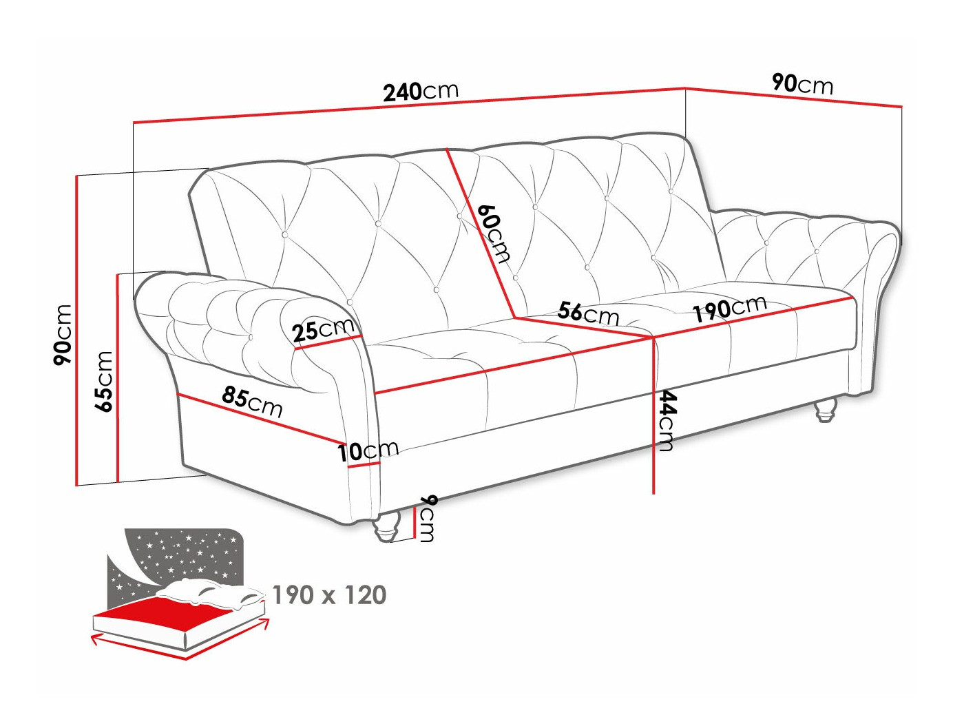 Sofa bed Columbus 209 (Kronos 22)