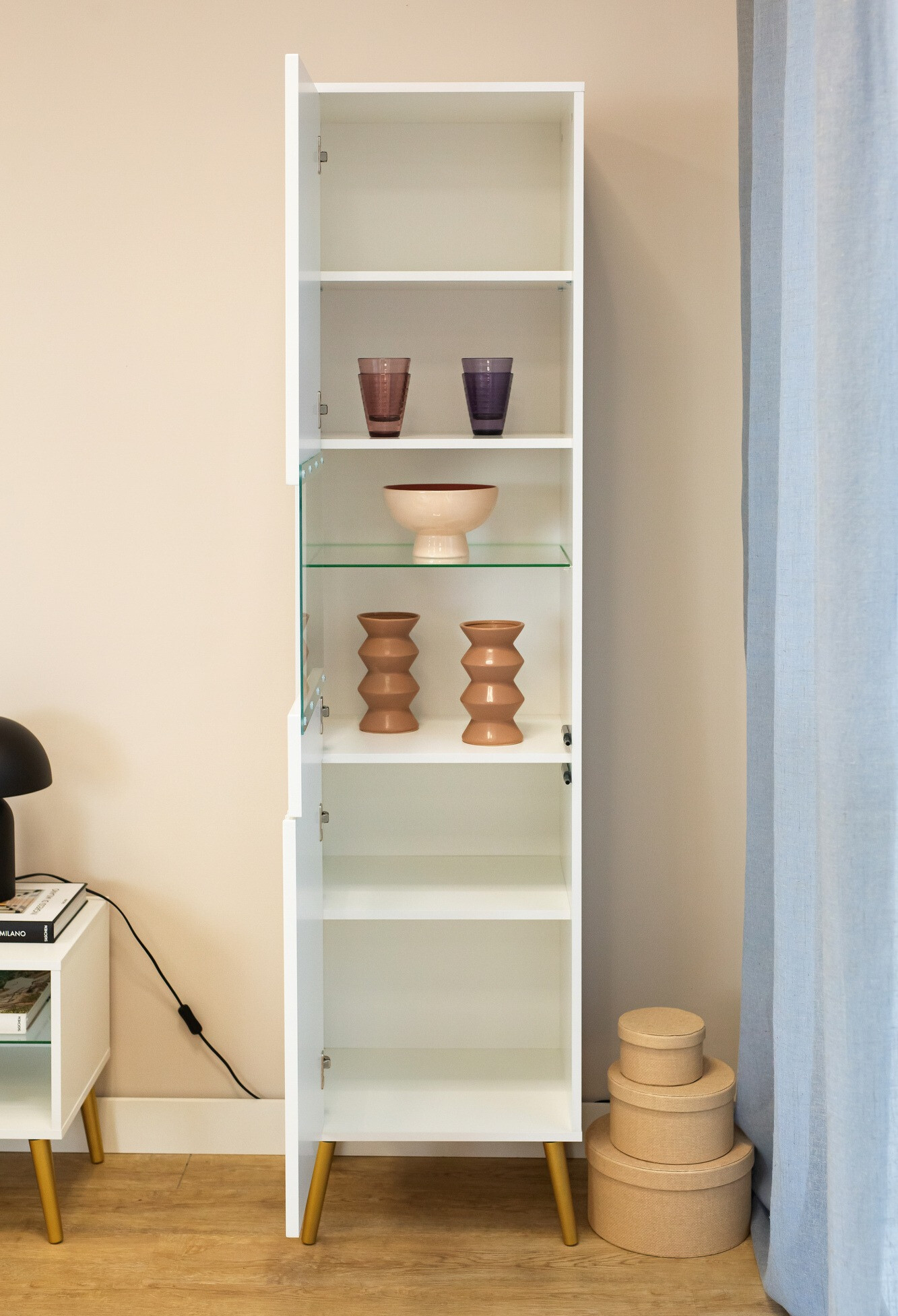 Bookcase Cirferi 107 (White + Golden)