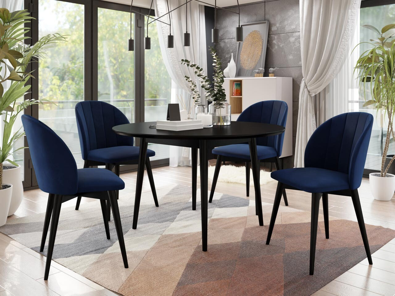 Dining set Racine 127 (Black + Magic Velvet 2216)