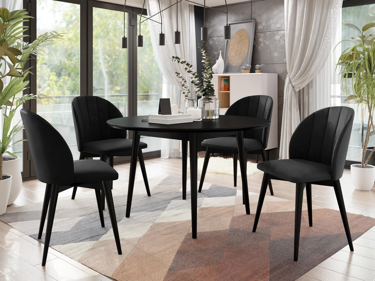 Dining set Racine 127 (Black + Magic Velvet 2219)