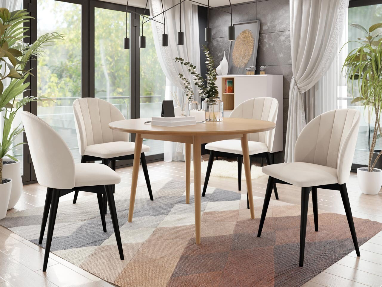 Dining set Racine 127 (Black + Magic Velvet 2250)