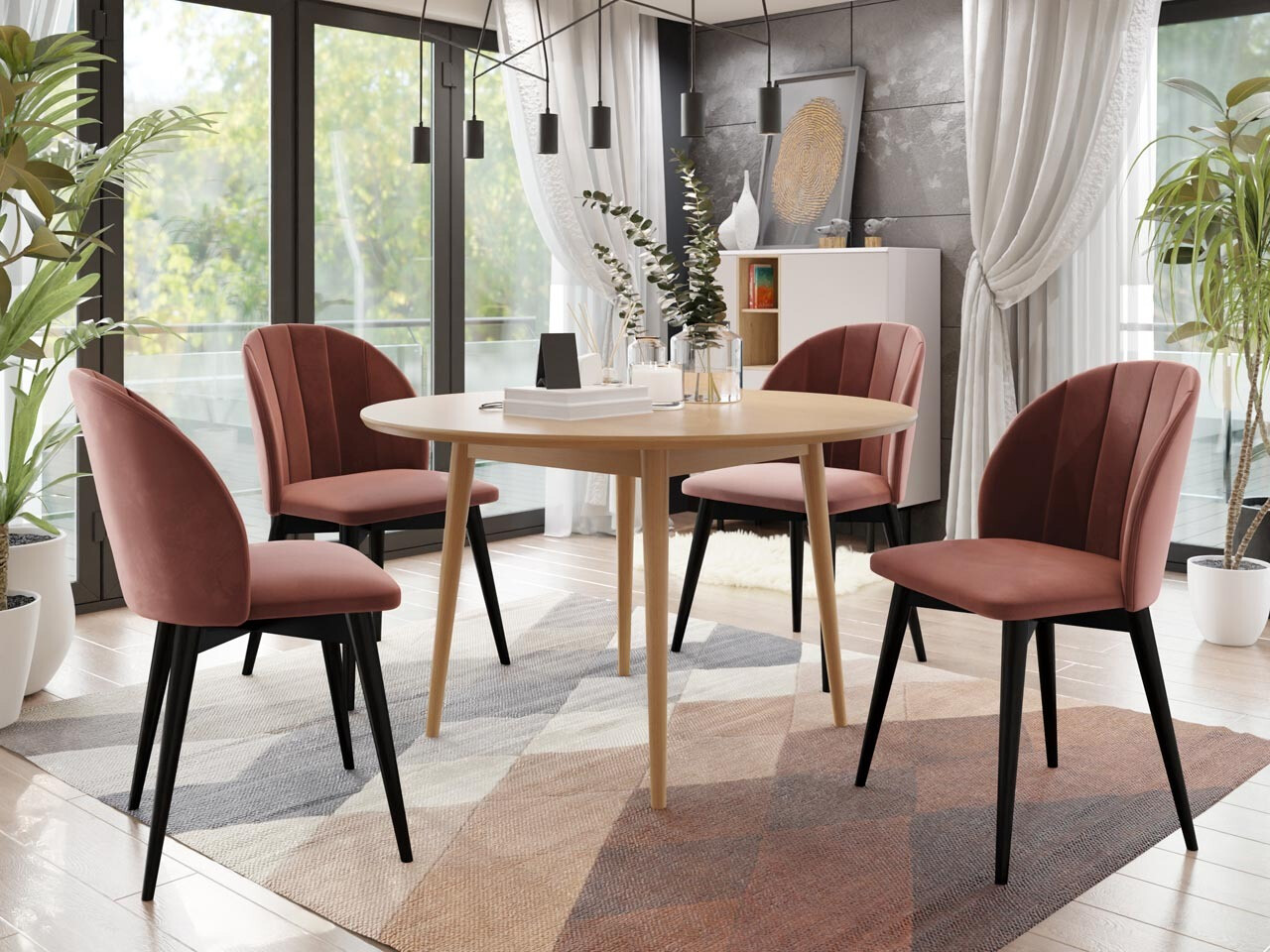 Dining set Racine 127 (Black + Magic Velvet 2258)