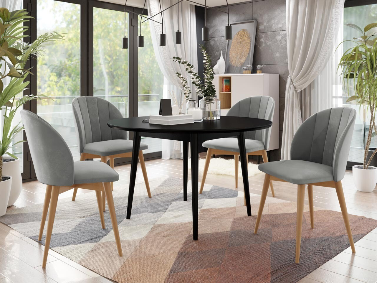 Dining set Racine 127 (Brown + Magic Velvet 2217)