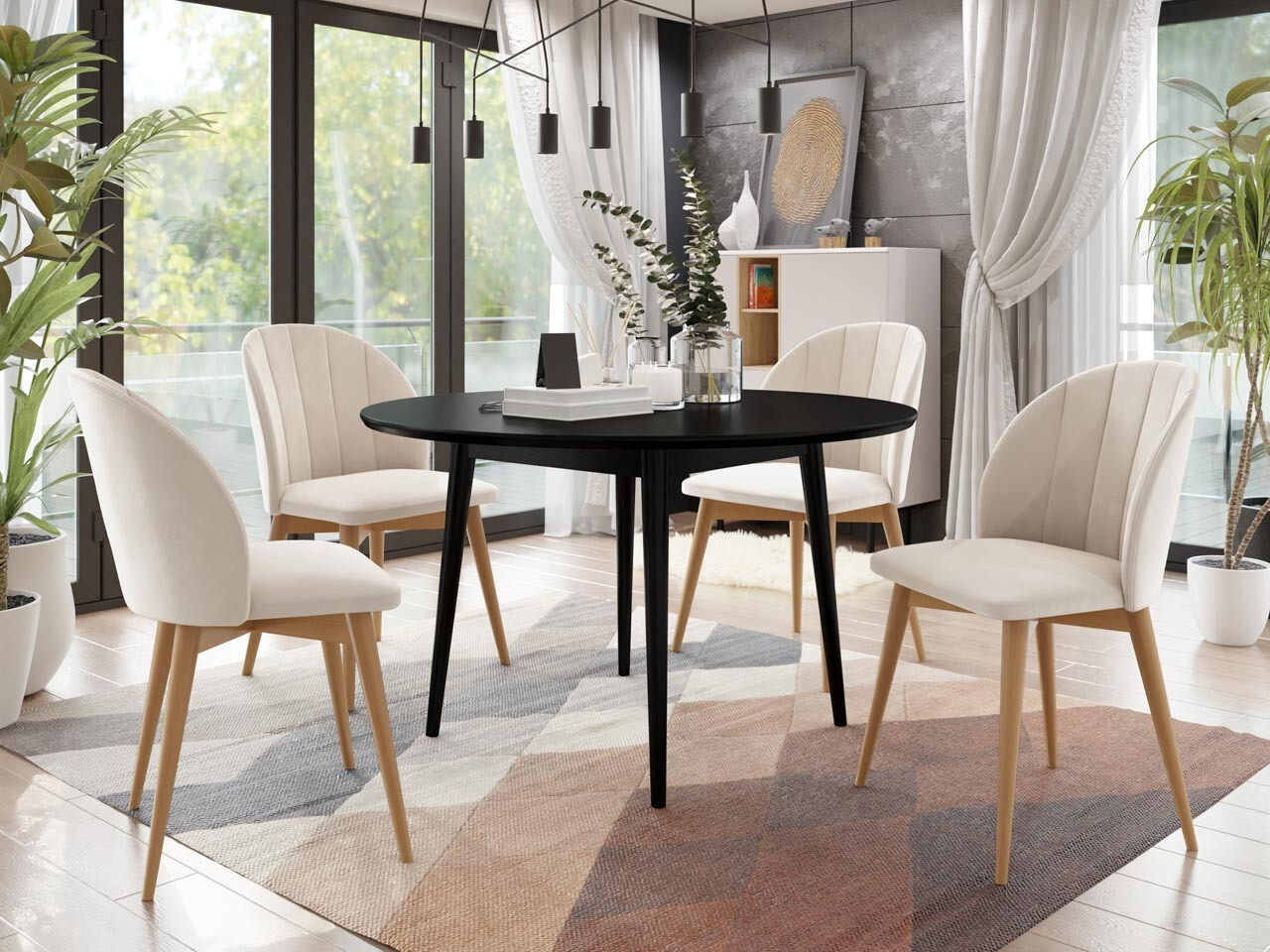 Dining set Racine 127 (Brown + Magic Velvet 2250)