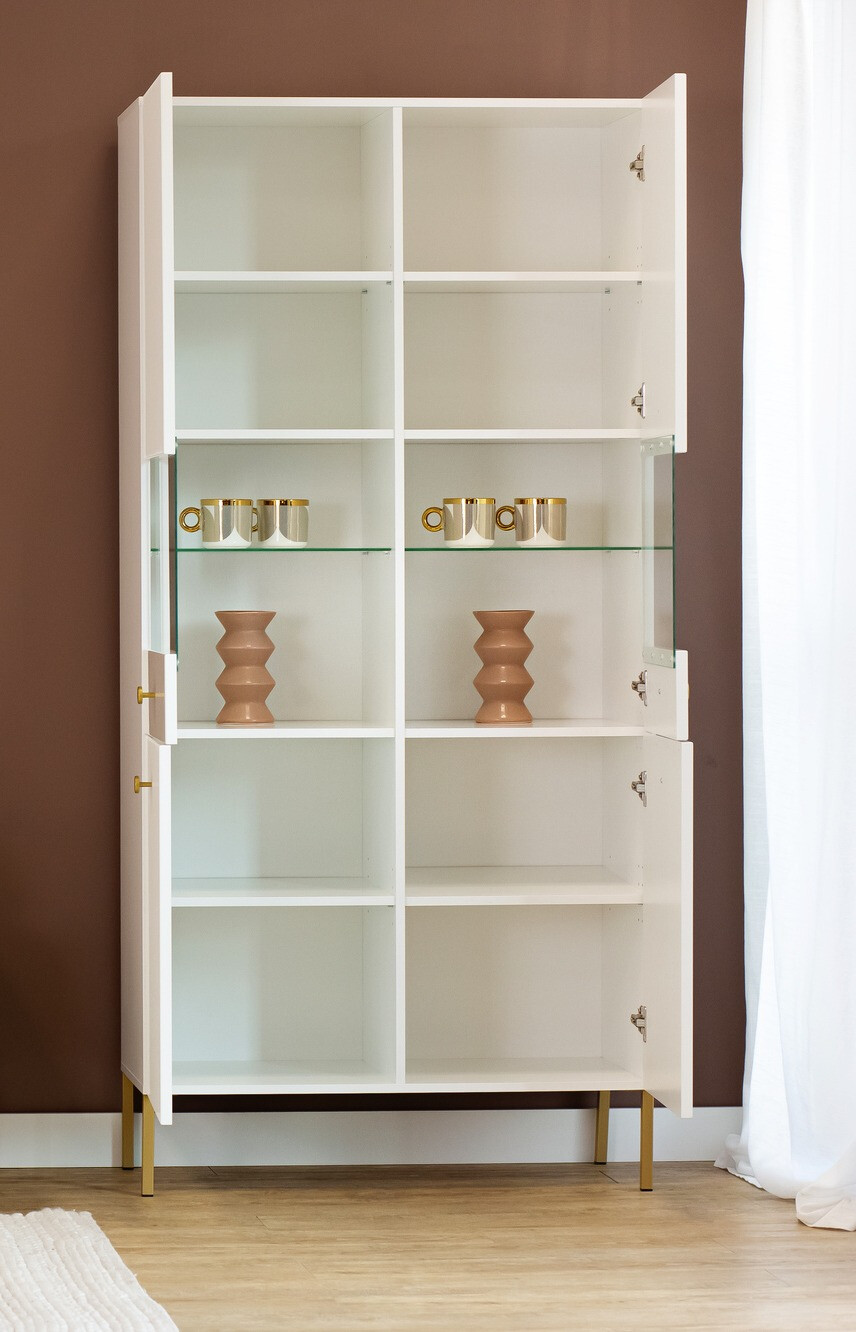 Bookcase Etliva 108 (White + Golden)