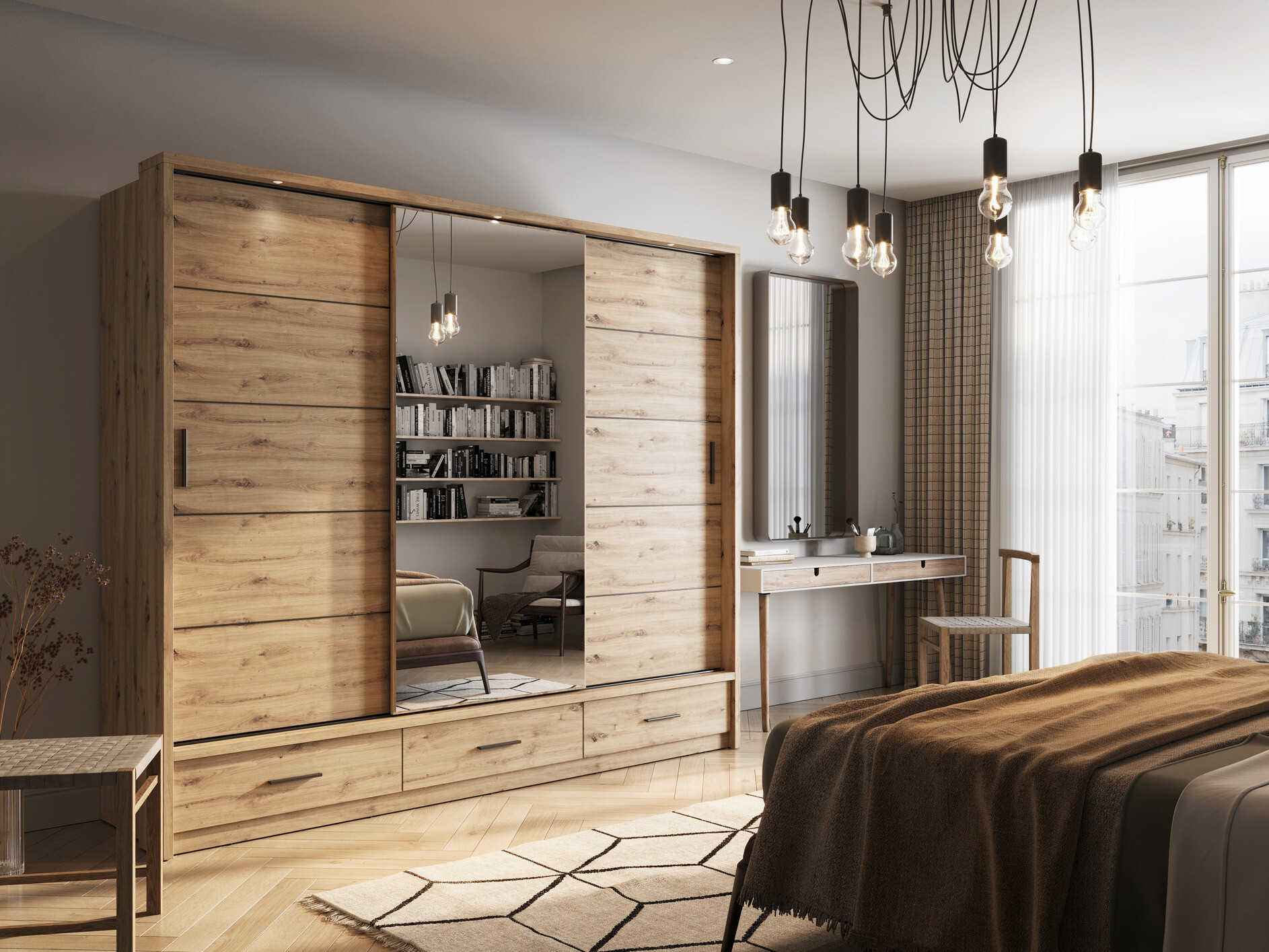 Wardrobe Fresno 100 (Artisan oak)