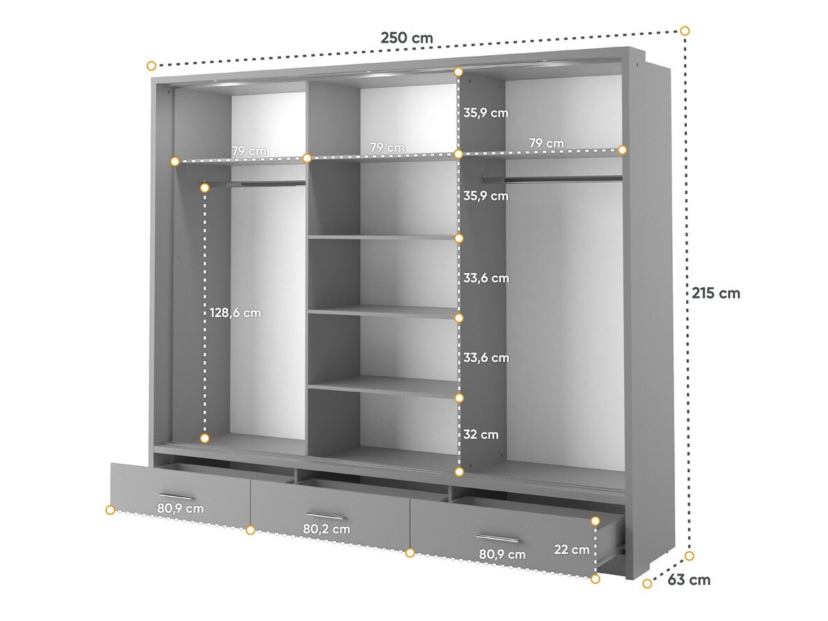 Wardrobe Fresno 100 (Grey)
