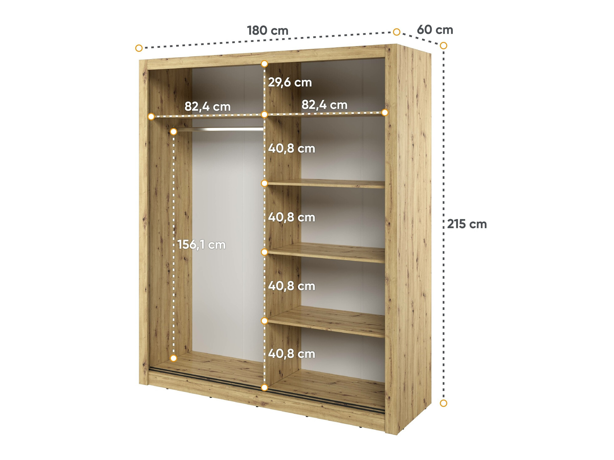 Wardrobe Fresno 102 (Artisan oak)