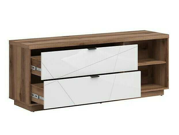 Living room set Fivale 110 (Dark Delano oak + Glossy white)