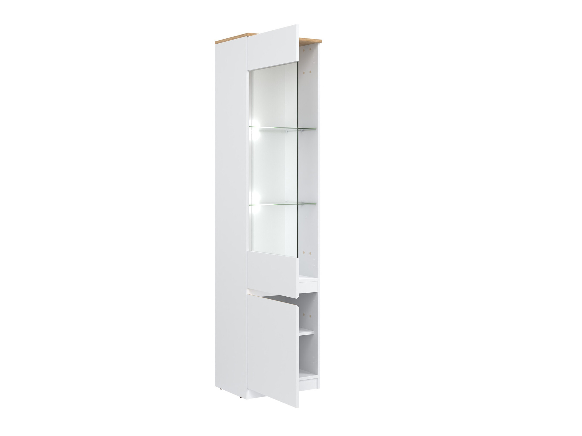 Bookcase Catelbi 121 (White + Oak)