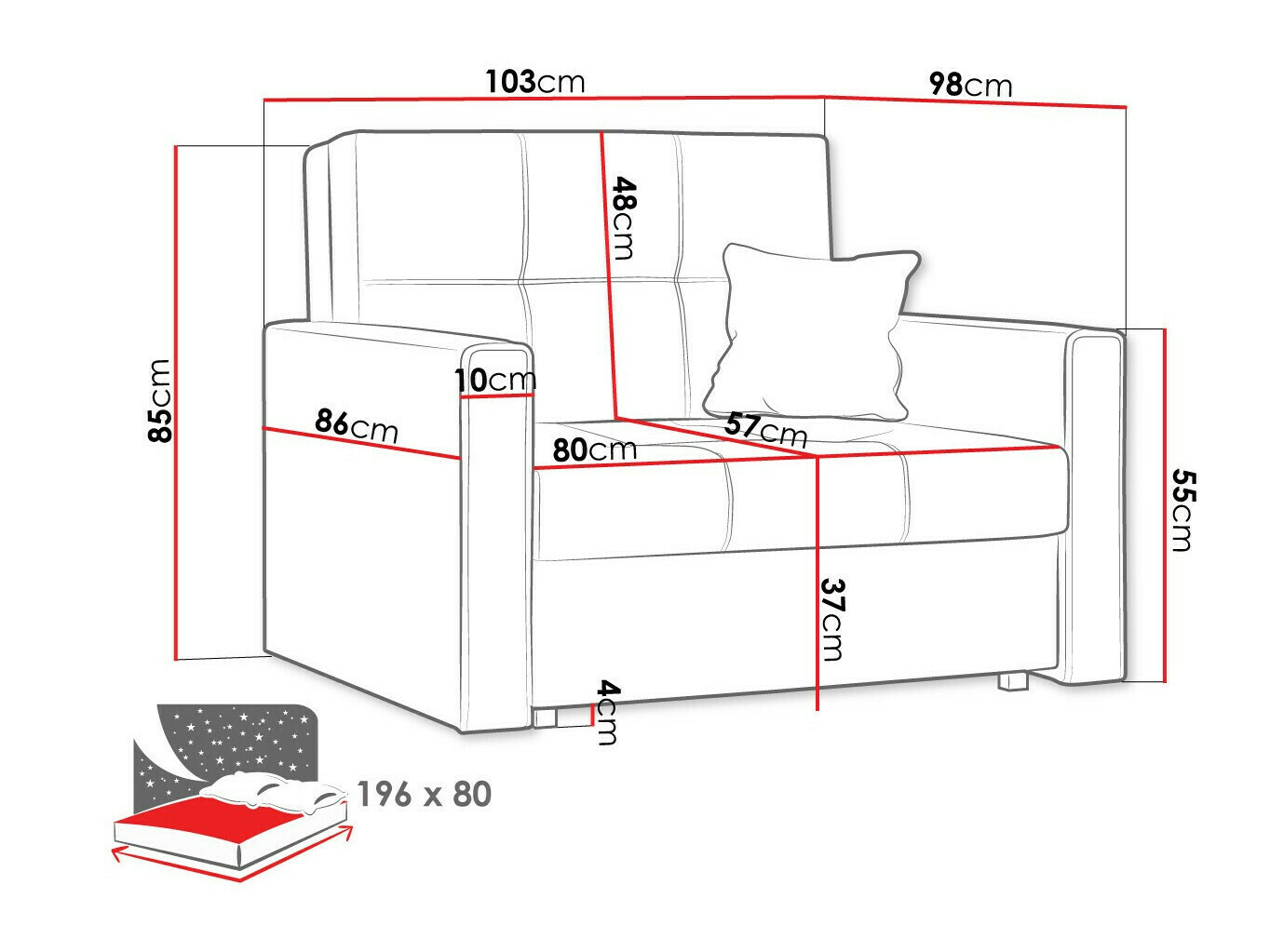 Armchair Nuvora I (Alova 04 + Alova 46)