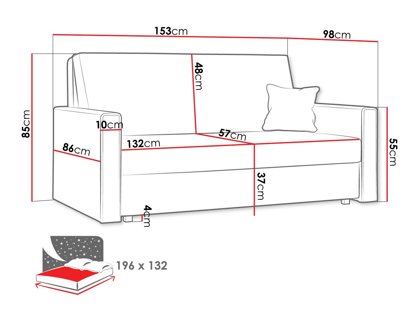 Sofa bed Morel III (Poso 14)